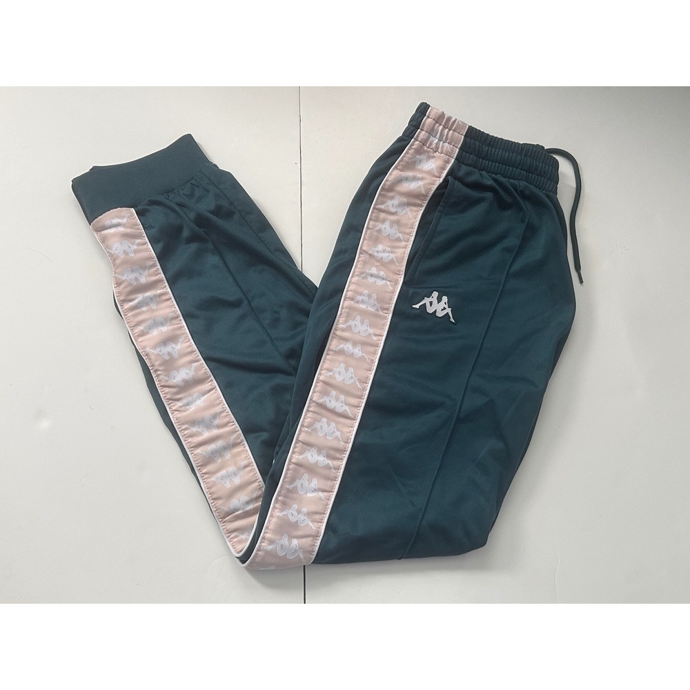 Kappa Logo Tape Joggers‎ Teal Green Pink Omini Track Pants Mens Medium